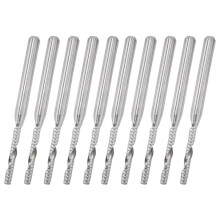 10 PCS 2mm x 15mm Carbide Single Flute End Mill Router Bit for Engraving Machine