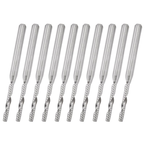 10 PCS 2mm x 15mm Carbide Single Flute End Mill Router Bit for Engraving Machine