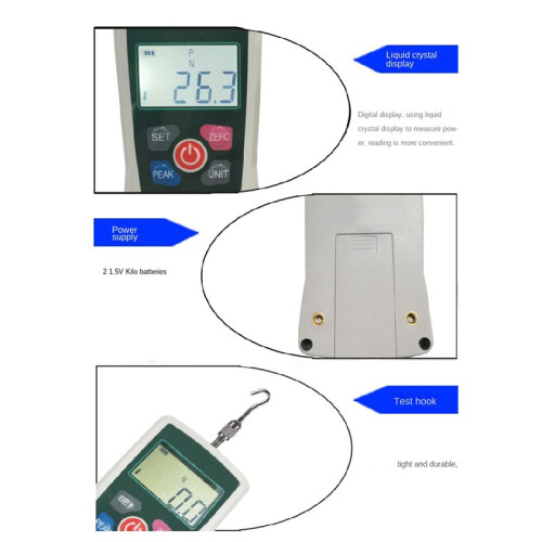 Liten Digital Push-Pull-KraftmäTare BäRbar DynamometermäTare ZMF-2-500N Pull Tester Kilogram Pull Tester 2