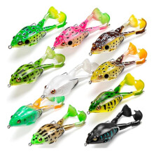 Realistic Topwater Frog Lure Kit for Bass and Trout - Soft Swimbait with Weedless Hooks, Floating Design