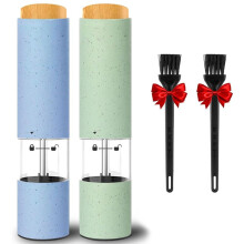 2PCS Electric Salt and Pepper Grinder Automatic Operation with Adjustable Coarseness Battery Powered LED Light