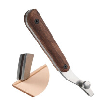 Adjustable Creaser for Leather Crafting and Working Tools, Stainless Steel with Black Walnut Handle B