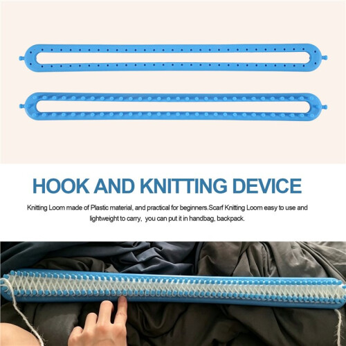 Rectangle Looms for Scarf Weaving with Hook and Knitting Device, 58cm