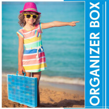 2Pcs 48 Grids Plastic Organizer Box with Removable Dividers Toy Collector Case Transparent Compartment Container Storage