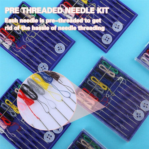 10 Boxes  Sewing Kit, Quick Fix Sewing Kit Small Travel Sewing Kit Pre Threaded Needle Kit with Pin Button 1