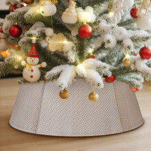 Collare Albero di Natale in Metallo Bianco 50 cm Copertura Elegante per Albero di Natale — copribase albero natale