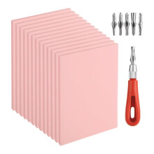 14PCS Rubber Stamp Carving Kit with Linoleum Block Carving Tools for Printmaking,Stamp Making Kit Block Printing Kit