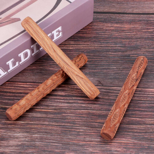 5PCS Pottery Tools Wood Hand Rollers for Clay Clay Stamp Clay Pattern Roller