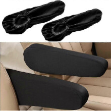 (1 Pair Black) 2 Pcs Car Front Seat Armrest Covers, Fabric Armrest Protectors Replacement Front Armrest Cover, Universal Car Accessories