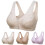 (40/90bc, Beige) Women's Solid Color Front Hook Brassiere Ladies Printed Soft Full Cup Bra Underwear 1