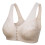 (36/80bc, Beige) Women's Solid Color Front Hook Brassiere Ladies Printed Soft Full Cup Bra Underwear 2