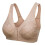 (36/80bc, Beige) Women's Solid Color Front Hook Brassiere Ladies Printed Soft Full Cup Bra Underwear 3