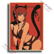 (42x30cm(a3), 31) Chainsaw Man Anime Poster Retro Kraft Paper Vintage Home Decor Painting Living Picture Gift Wall Stickers Cafe Decor Art Wal