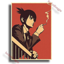 (42x30cm(a3), 40) Chainsaw Man Anime Poster Retro Kraft Paper Vintage Home Decor Painting Living Picture Gift Wall Stickers Cafe Decor Art Wal
