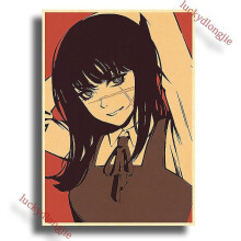 (42x30cm(a3), 35) Chainsaw Man Anime Poster Retro Kraft Paper Vintage Home Decor Painting Living Picture Gift Wall Stickers Cafe Decor Art Wal