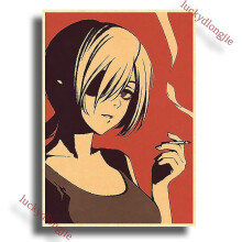 (42x30cm(a3), 44) Chainsaw Man Anime Poster Retro Kraft Paper Vintage Home Decor Painting Living Picture Gift Wall Stickers Cafe Decor Art Wal