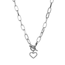 (Ipa0490-2) Thick Chain Toggle Clasp Necklaces Mixed Linked Circle Necklaces For Women Minimalist Choker Necklace Hot Jewelry