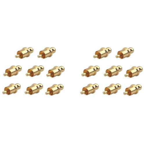 16Pcs Socket Cover Cap Gold Plated RCA Cap Plug Short-Circuit Socket Phono Connector Shielding RCA Shielding Plug