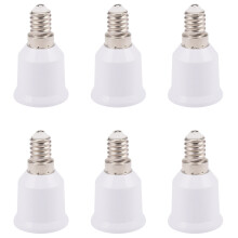 6X E14 To E26 E27 Adapter Chandelier Lamp Socket E14 To Medium Socket Converter Incandescent Lamp Base Adapter Converter