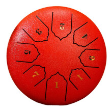 6-Inch 8-Tone Sound Rain Drum Outdoor Rain Drum Percussion Instrument Yoga Meditation Exclusive Red