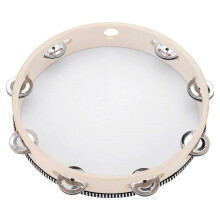 3X Tambourine for Adults 10 Inch Hand Held Drum Bell Birch Metal Jingles Percussion Gift Musical Educational Instrument
