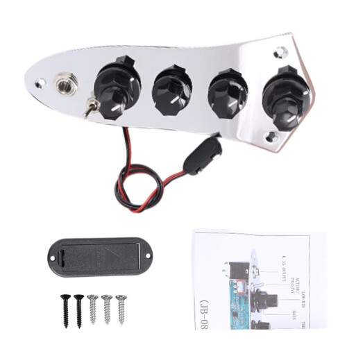 Plaque de Commande pour Guitare Basse, Fournitures Pré-Câblées, Plaque de Commande à Interrupteur Câblé pour Instrument de Basse Électrique