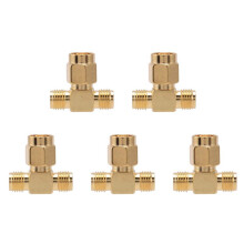 5X SMA Maschio A Due SMA Femmina Triple T RF Adattatore Connettore 3 Vie Splitter NUOVO
