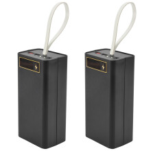 2X 21X18650 Boîtier de Batterie Sans Soudure Boîtier de Batterie Externe PD avec Lumière 18650 Boîtier de Charge de Batterie Détachable Portable