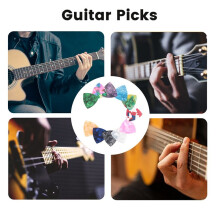 100PCS Guitar Picks, 0.46mm Thickness Colorful Celluloid Guitar Pick Plectrums for Bass, Electric, Acoustic Guitars
