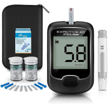 (Host mg/dL+50X test paper+50X needles) Blood Glucose Monitor Kit + Test Strips + Lancets