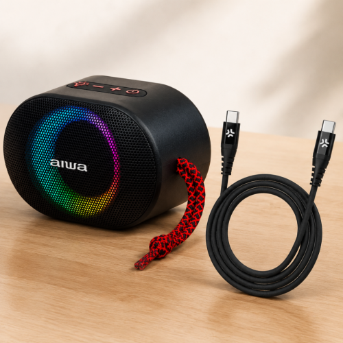Portable Audio Set (2-Piece) – 10W RGB Bluetooth Speaker & 100W USB-C Y Cable 1