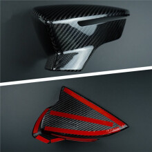 Rearview Mirror Cover Side Mirror Housing Carbon Fiber Trim Sticker for LEON 2013-2019