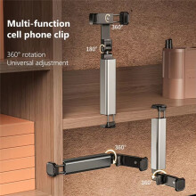 Airplane Phone Holder Travel Flexible Rotation HandFree Airplane Phone Mount Smartphone Stand Silver