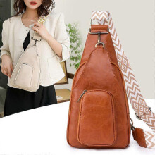 (Brown) New Retro Fashion Women's Bag Soft Leather Chest Bag Crossbody Bag Backpack