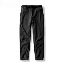 (XL, Black) Outdoor Hiking Pants in Winter, Windproof, Waterproof, And Fleece Warm, Men's Straight Leg Pants