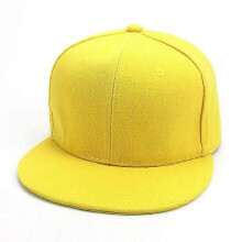 (Yellow) Fashion Unisex Baseball Cap Men Women Hip-hop Flat-brimmed Cap Outdoor Snapback Hat Flat Brim Trendy Leisure Adjustable Sun Hats