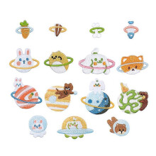 15 Pack, Animal Planet, Cute Embroidered Iron-on and Sew-on Patches for Jacket, Hat, Backpack, Jeans