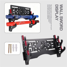 Velvet Protect Sword Wall Mount Sword Holder Display Stand with Strips for Katana Wakizashi Swords (3 Tier Dragon )
