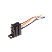 (5Pin wcable) 4 Pin/5 Pin 30A 12V/24V Automotive Violet Relay Socket With Wire With Terminal Automotive Control Device Auto Car Relay