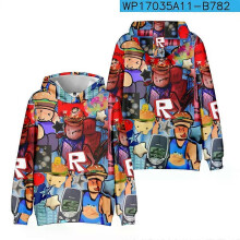 (kids height 100CM) Anime Roblox Forsaken Gubby Creative Cartoon Trendy 3D Printing Peripheral Hooded Sweatshirt Hoodie for Boy and Girl Gifts