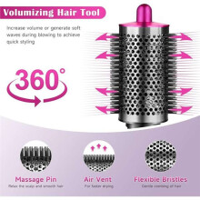 Runde Volumenbürste für  Airwrap HS01/05/08, Glättungsbürste mit Flexiblen Borsten für Volumen, Frizz-Kontrolle und Styling B