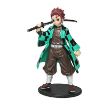 (No Box Tanjirou) Hot Blooded Anime Ghost Slayer Character Zaomen Charcoal Jiro Zaomen You Bean Figurine PVC Model Desktop Decoration Ornament