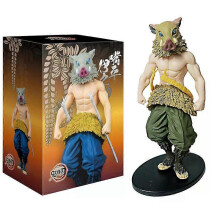 (With box Inosuke) Hot Blooded Anime Ghost Slayer Character Zaomen Charcoal Jiro Zaomen You Bean Figurine PVC Model Desktop Decoration Ornament