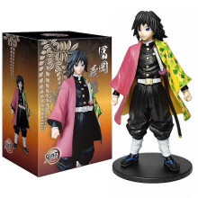(With box Giyuu) Hot Blooded Anime Ghost Slayer Character Zaomen Charcoal Jiro Zaomen You Bean Figurine PVC Model Desktop Decoration Ornament