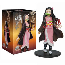 (With box Nezuko) Hot Blooded Anime Ghost Slayer Character Zaomen Charcoal Jiro Zaomen You Bean Figurine PVC Model Desktop Decoration Ornament