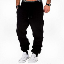 (S, Black) Men's Casual Cargo Jogger Pants Relaxed Fit Comfortable Sport Sweatpants