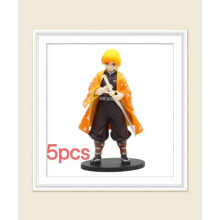 (F-5PCS) Hot Blooded Anime Ghost Slayer Character Zaomen Charcoal Jiro Zaomen You Bean Figurine PVC Model Desktop Decoration Ornament