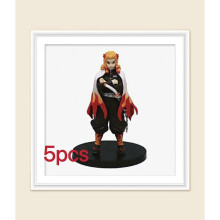 (U-5PCS) Hot Blooded Anime Ghost Slayer Character Zaomen Charcoal Jiro Zaomen You Bean Figurine PVC Model Desktop Decoration Ornament