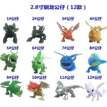 (12pcs 4cm) New variety of toothless figurines night light and wind flying poisonous teeth dolls figurines figurines sets birthday gifts