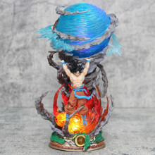 (no box) 25cm Dragon Ball Figures Spirit Bomb Sou Goku Anime Figures Super Saiya Pvc Statue Doll Action Figure Model Collection Toys Gift